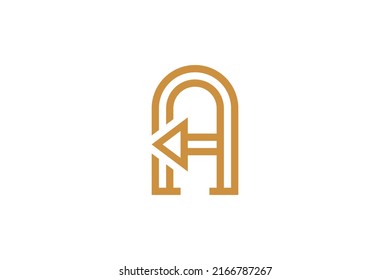 Letter A Monoline Logo Vector