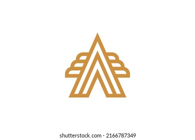 Letter A Monoline Logo Vector