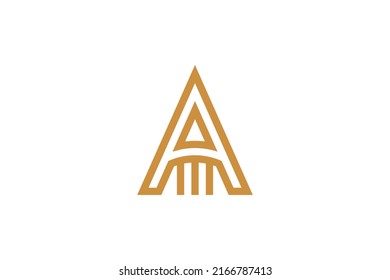Letter A Monoline Logo Vector