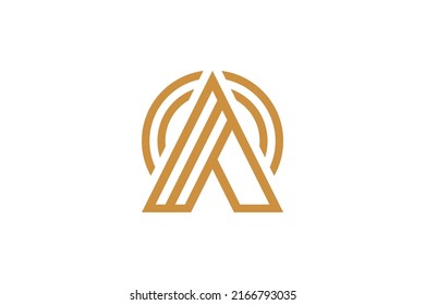 Letter A Monoline Logo Vector