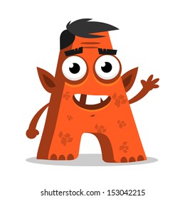 Letter A Monster, Vector Illustration