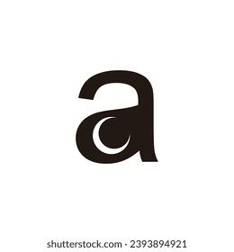 Letra un símbolo geométrico lunar simple vector logo