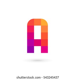 Letter A mosaic logo icon design template elements