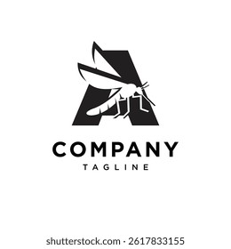 Letter A Mosquito Logo Icon Vector