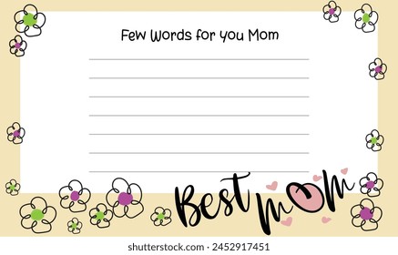 A letter for mother to express feeling and love for her. you can show your deep feeling with mom. A beautiful letter for your mom on mother's day. Best Mom Ever.