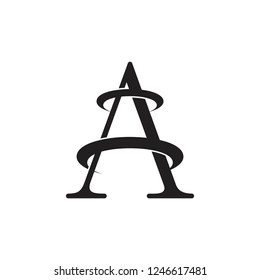 letter a motion curves logo vector