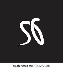 letter so motion line simple curve logo vector