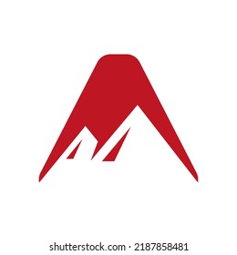 Letter A Mount Logo Vector Sign. Mountain Nature Landscape Logo Combine With Hill Icon and Template