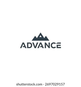 Tipografía del logotipo de la marca de Vector ADVANCE de Letter A Mountain.