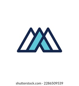 Letter a mountain line unique creative logo