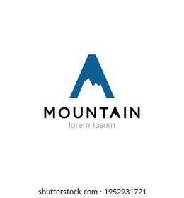 letter A mountain logo, abstract