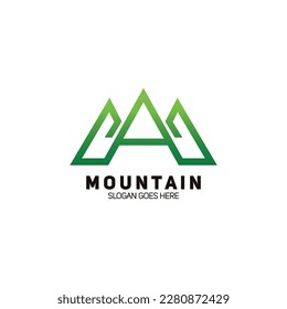 Letter a mountain logo design