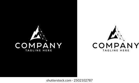 Letter A Mountain Logo Design 