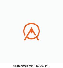 Letter A with Mountain logo design template vector illustration