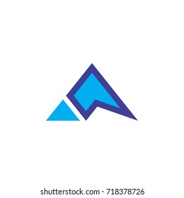 A letter Mountain logo design vector