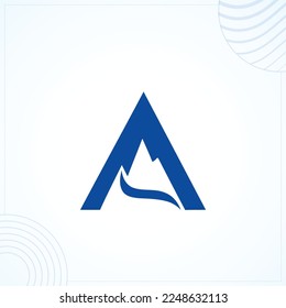 A letter mountain Logo Template In Modern Creative Minimal Style Vector Design