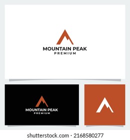 Buchstabe A mit Logo-Vorlage für Bergspitzen