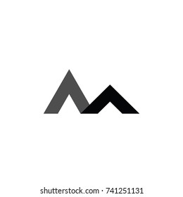 am letter and mountain vector logo