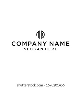letter mp circle logo design vector illustration template