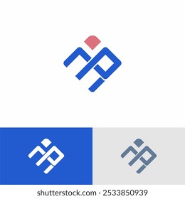 Letter MP with Diamond Shape Logo Design Vector