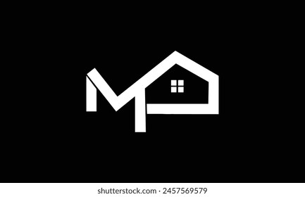 Letter MP house logo, creative and simple real estate monogram logo style