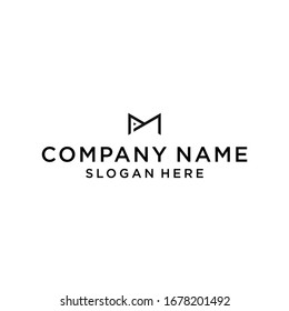 letter mp logo design vector illustration template