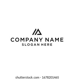 letter mp mountain logo design vector illustration template