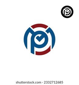 Letter MP PM Circle Bold logo design