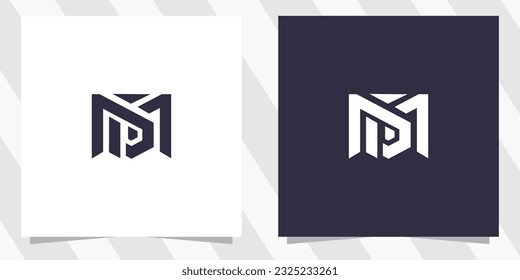 letter mp pm logo design