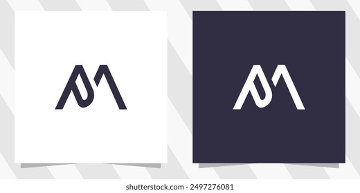 letter mp pm logo design vector