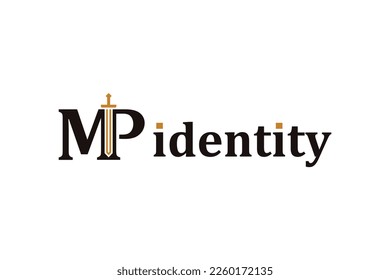 Letter MP with sword combination concept. Very suitable for symbol, logo, company name, brand name, personal name, icon and many more.