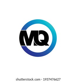 Letter MQ circle logo design vector