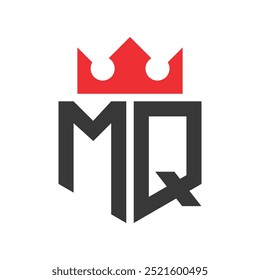 Letter MQ Crown Logo. Crown on Letter MQ Logo Design Template