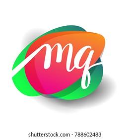 Letter MQ logo with colorful splash background, letter combination logo design for creative industry, web, business and company.