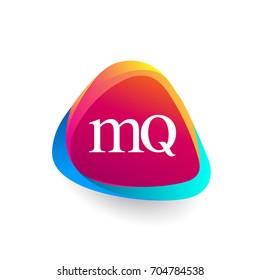 Letter MQ logo in triangle shape and colorful background, letter combination logo design for company identity.