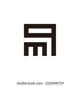 Letter mq square, unique geometric symbol simple logo vector