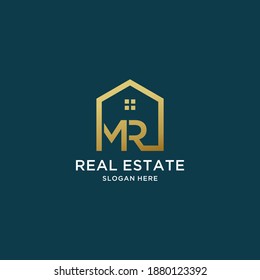 Letter Mr Home Logo For Real Estate