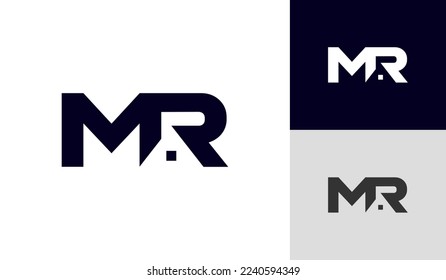 Letter MR with house roof logo design vector