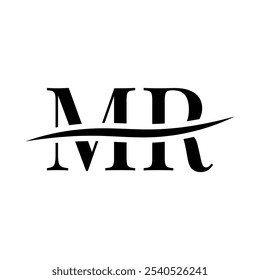 Letra MR logo, letras iniciais MR luxo logotipo design modelo vetor design para a marca