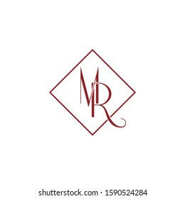 Letter "MR" logo monogram. MR luxury icon design vector