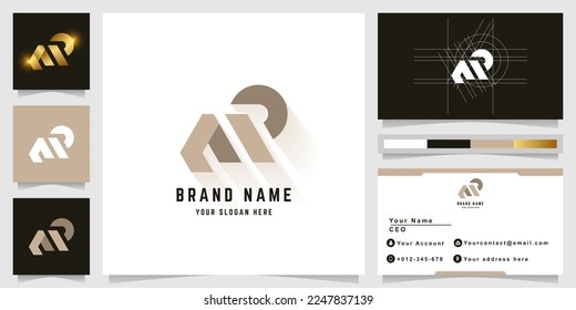 Letter MR or MP monogram logo with business card design