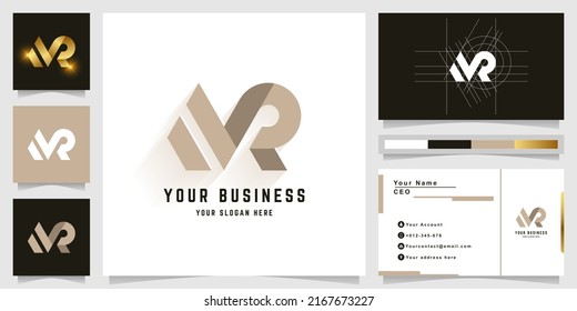 Letter MR or NR monogram logo with business card design