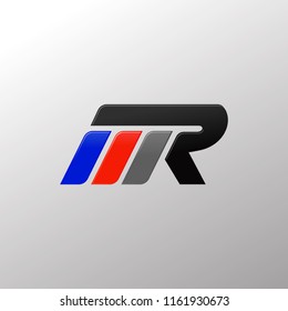 letter MR racing logo design template