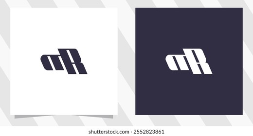 letter mr rm logo design vector