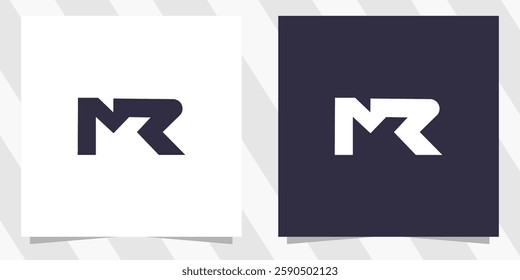 letter mr rm logo design vector