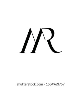 letter mr simple abstract elegant design vector