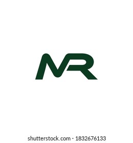 letter mr simple green linked geometric logo vector
