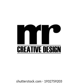 Letter MR simple logo design vector