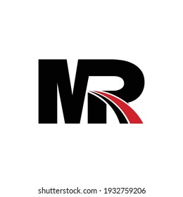 Letter MR simple logo design vector