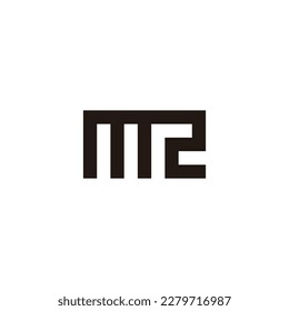 Letter mR square geometric symbol simple logo vector